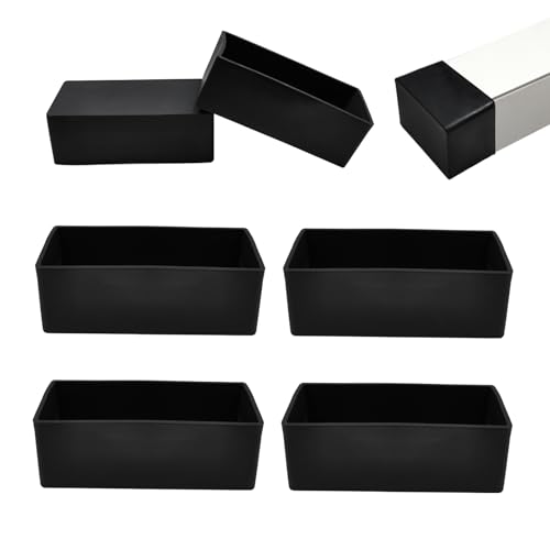 2"X 4" (50X100 mm) Rectangular Chair Leg Caps, Silicone Chair Leg Floor Protectors, Flexible End Caps, Non-Slip Rubber Chair Feet Covers for Hardwood Floors, Tables & Patio Furniture,4PCS Black - size: 2"x4"（50x100 Mm)