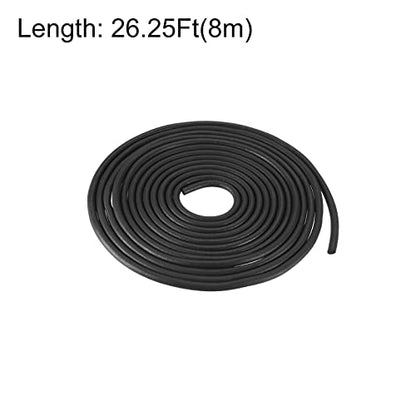 uxcell Nitrile Rubber Round Seal Strip, 2mm(5/64") Diameter 8 Meters (26.25Ft) Long Hard Solid Rubber Weather Stripping for DIY Gasket, Industrial Equipment, and Furniture - size: 2mmx8m