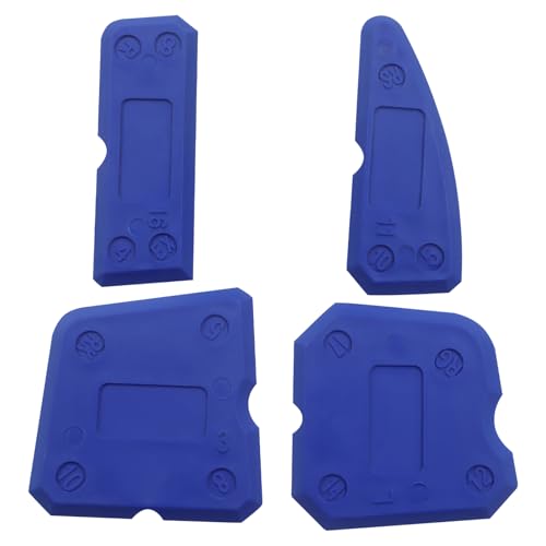 BokWin 4-Pack Silica Gel Caulking Tool Set, Caulk Kit for Grout Finishing, Caulking Tool Set for Bathroom Kitchen Surfaces, Hand Caulk Removal Assistant in Blue