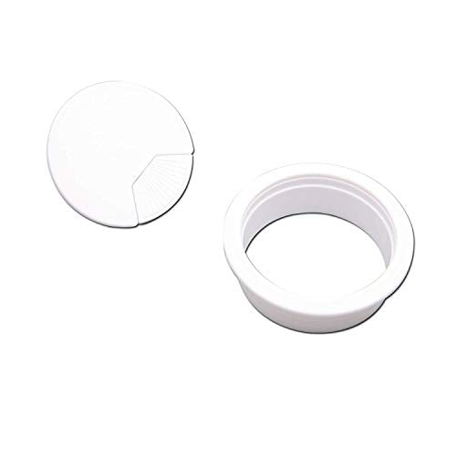 Quluxe Desk Grommet, 2-3/4 Inch Plastic Desk Cord Cable Hole Cover Grommet -White (Pack of 20) - color: Plastic-white