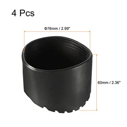 MECCANIXITY Ladder Non-Slip Feet Mat 76mm ID Rubber Round Telescopic Ladder Accessories Pad Cover Cushion for Ladder Protection Black Pack of 4 - size: 76mm
