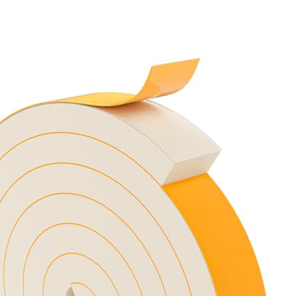 1"×2" EVA Foam Strips with Adhesive Weather Stripping Tape Larger Foam Weather Stripping Strip for Large Gap Insulation (1"×2",13FT,White) - color: White, size: 13ft (2"×1")