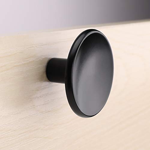 goldenwarm 10 Pack Black Cabinet Knobs Kitchen Hardware Round Drawer Knob for Cabinets Handles Closet Door Pulls Zinc Alloy - color: Black