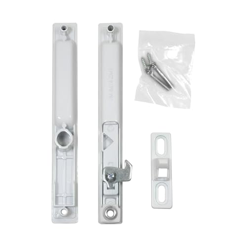 Sliding Glass Patio Door Handle Set, Flush Mount, Non-Keyed, 6-5/8" Screw Holes | Sliding Door Handle Replacement Hardware Repair Fix Sliding Door (DL-502 White)