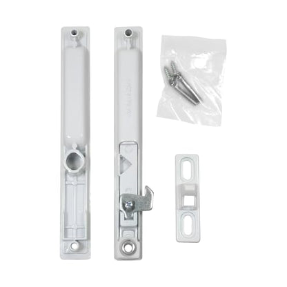 Sliding Glass Patio Door Handle Set, Flush Mount, Non-Keyed, 6-5/8" Screw Holes | Sliding Door Handle Replacement Hardware Repair Fix Sliding Door (DL-502 White)