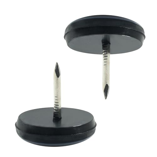 Bivethoi 7/8" Nail on Furniture Sliders (24 Pack) - Heavy Duty PTFE Chair Leg Slider Glide Wooden Furniture Movers - Easy & Safe Floor Protector, Grey - size: 7/8 inch, Round