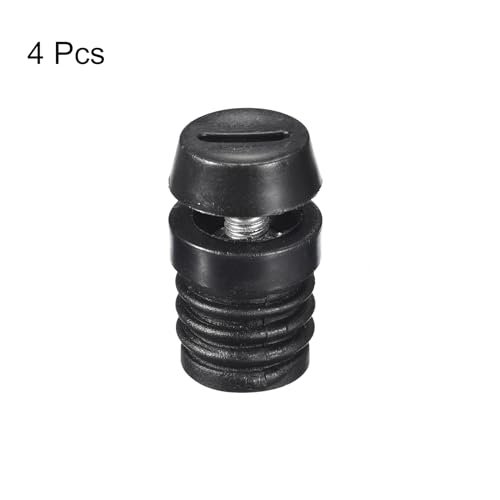 uxcell 4Pcs Inserts for Round Tubes with Leveling Feet, for 19mm/0.75" OD Round Tube, M6-1.0mm Thread Black Plastic Furniture Chair Blanking End Caps Insert Plugs
