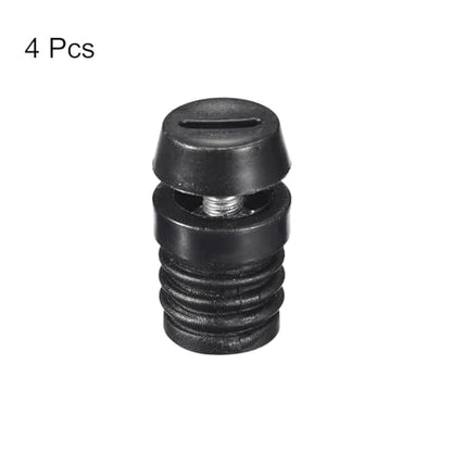 uxcell 4Pcs Inserts for Round Tubes with Leveling Feet, for 19mm/0.75" OD Round Tube, M6-1.0mm Thread Black Plastic Furniture Chair Blanking End Caps Insert Plugs