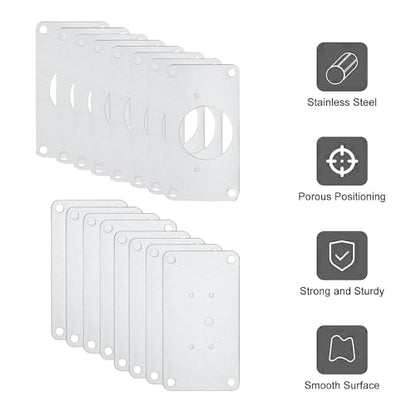 16Pcs Cabinet Hinges Repair Plates, Cabinet Doors Hinge Repair Kit Stainless Steel Furniture Cabinet Drawer Window Repair Plates with Screwdriver