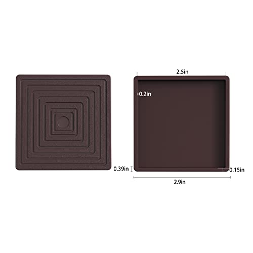 Furniture Coasters Cups 4Pcs 2.5 inch Rubber Non-Slip Bed Leg Pads,Anti Slip Furniture Pad Protector for for Hardwood Floors Brown - size: 2.5" 4PcsBrown