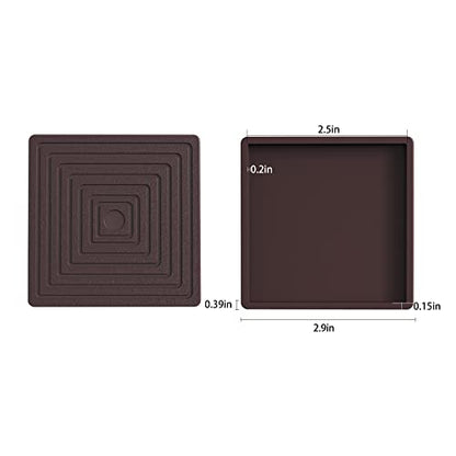 Furniture Coasters Cups 4Pcs 2.5 inch Rubber Non-Slip Bed Leg Pads,Anti Slip Furniture Pad Protector for for Hardwood Floors Brown - size: 2.5" 4PcsBrown