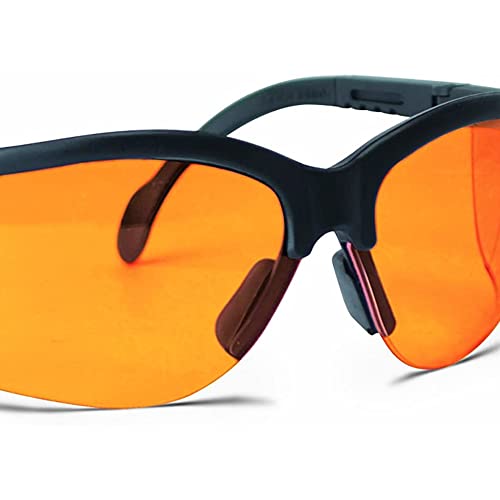 Walker's Sport High-Grade Polycarbonate Lenses Half Frame Soft Rubber Nose Piece Adjustable Safety Shooting Glasses - color: Amber, size: One Size