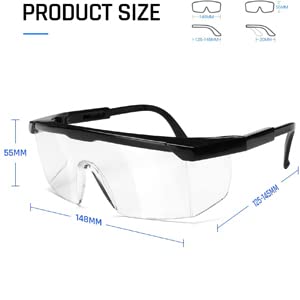 Safety Glasses, Anti-Fog Glasses Eye Protection UV Protective Safety Goggles for Yard work, Gardening, Lawn mowing, Weed whacking,lab - color: 5 Pcs Black