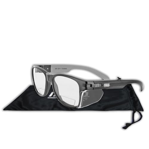 MAGID Y50 Safety Glasses for Construction | Black Frame — 1 Pair, Clear Lens - 1.5 Bifocal | Side Shields, ANSI Z87.1+, Anti-Fog, Scratch-Resistant, 99.9% UV Protection, Polycarbonate Lens - color: Clear Lens | 1.5 Bifocal, size: 1 Pair