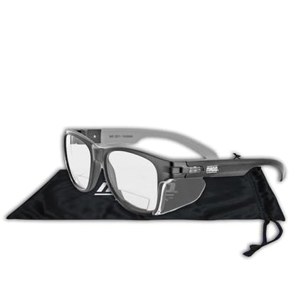 MAGID Y50 Safety Glasses for Construction | Black Frame — 1 Pair, Clear Lens - 2.0 Bifocal | Side Shields, ANSI Z87.1+, Anti-Fog, Scratch-Resistant, 99.9% UV Protection, Polycarbonate Lens - color: Clear Lens | 2.0 Bifocal, size: 1 Pair