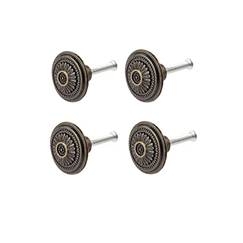 dophee 4Pcs Small Vintage Style Single Hole Cabinet Knobs Drawer Handles for Cupboard Dresser Wooden Case Bookcase Jewelry Box, 1.02" x 0.67" - size: 4 Pieces