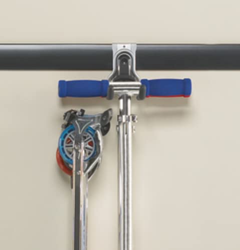Rubbermaid FastTrack Rail Garage Organization Multi-Purpose Hook 50 lbs Capacity Satin Nickel Wall Mounted Storage System Direct Mount into FastTrack Garage Rail for Home/Garage Organization - size: 1 Count (Pack of 1), style: Multi-Purpose Hook