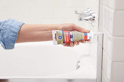 GE Advanced Silicone Kitchen & Bath Sealant White, 2.8 oz, 1, Tube
