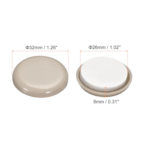 uxcell Furniture Sliders, 16Pcs 1 1/4" - Plastic Self-Adhesive Round Sliding Pads, Chair Glides for Carpeted Tile Vinyl Hardwood Floors (Grey) - size: 1 1/4"
