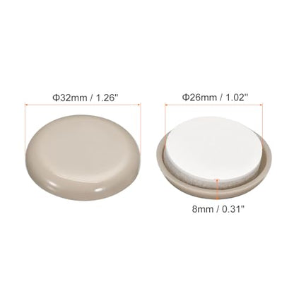 uxcell Furniture Sliders, 16Pcs 1 1/4" - Plastic Self-Adhesive Round Sliding Pads, Chair Glides for Carpeted Tile Vinyl Hardwood Floors (Grey) - size: 1 1/4"