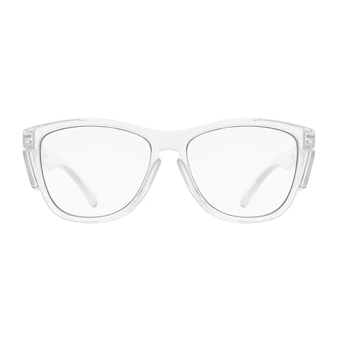Z87 Anti-Fog Photochromic UV400 Blue Light Blocking Impact Resistant Protective Wraparound safety Glasses - color: Clear