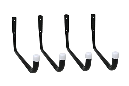 Shepherd Hardware 8091E Heavy Duty Steel 10-Inch Garage Storage Utility Hooks, 4 Pack, Black - size: 10 Inch