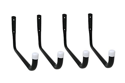 Shepherd Hardware 8091E Heavy Duty Steel 10-Inch Garage Storage Utility Hooks, 4 Pack, Black - size: 10 Inch