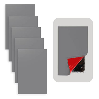 Rubber Bond Self-Adhesive Rubber Wall Outlet Cover Plate - 5 Pack, 5x3 Inch, Screwless Design, Easy Peel & Stick Drywall Hole Patch (Grey) - color: Grey