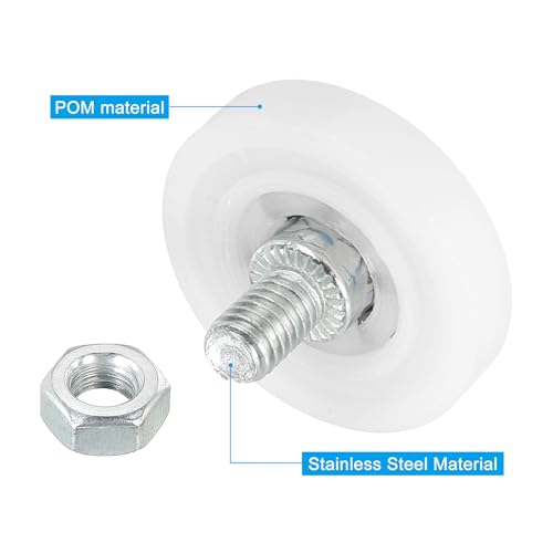 PATIKIL 29mm Drawer Rollers, 6 Pack Plastic Drawer Pulley Replacement Wheels Bearing Small Pulley with Nuts - size: 29mm