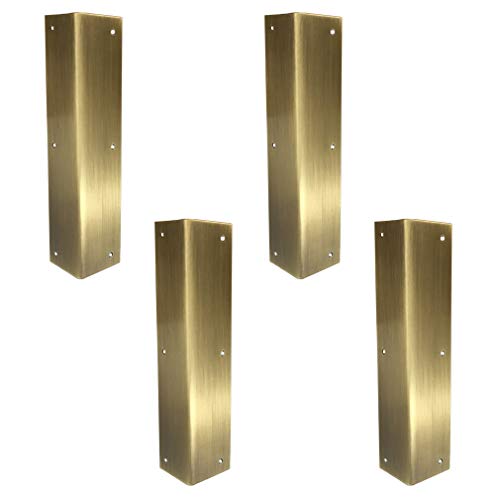 4Pcs Antique Pure Brass Corner Protectors Braces Classical Furniture Tables and Chairs Cabinet Corner Guard (Antique Bronze) - color: Antique Bronze