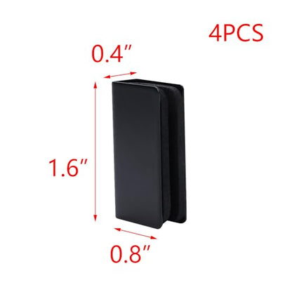 T Tulead Glass Clip Black Strike Plate Magnetic Rectangular Glass Clamp 1.6"x0.4"x0.8" Pack of 4 for Cabinet, Door, Wardrobe