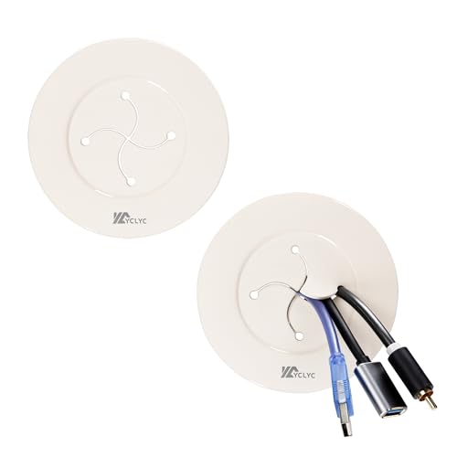3in TV Cable Hider Wall Kit, YCLYC Large TV Cord Hider for Wall Mounted TV, TV Cord Covers for Wires on Wall Kit, Behind in Wall Cable Management Kit, Off White TV Wire Hider for Wall (2Pack) - color: Off-white, size: 2 Pack