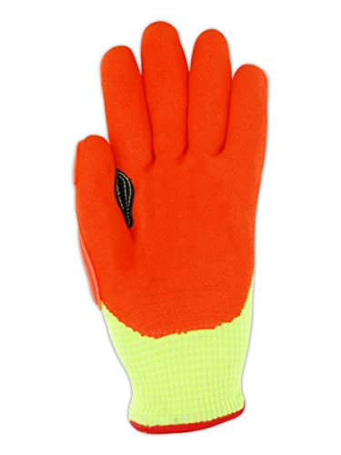 MAGID T-REX Arctic Series ANSI A5 Cut-Resistance, Thermal Impact Gloves, 1 Pair, Waterproof, Hi-Viz Yellow/Orange, Size 7/Small - size: 7/S, style: 1 Pair