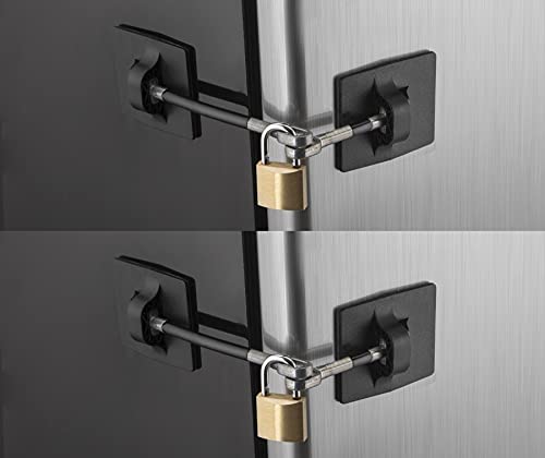 2-Pack Refrigerator Lock (2-Pack, Black with Keyed Padlock) - color: 2-Pack, Black with Keyed Padlock