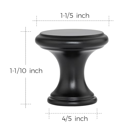 Ravinte 10 Pack Matte Black Kitchen Cabinet Knobs, Solid Black Pulls Zinc Handles Simple Drawer Cabinet Hardware for Cupboard Drawer Knobs - color: Matte Black