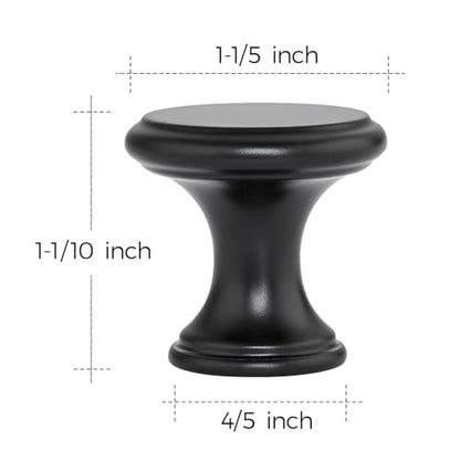 Ravinte 10 Pack Matte Black Kitchen Cabinet Knobs, Solid Black Pulls Zinc Handles Simple Drawer Cabinet Hardware for Cupboard Drawer Knobs - color: Matte Black