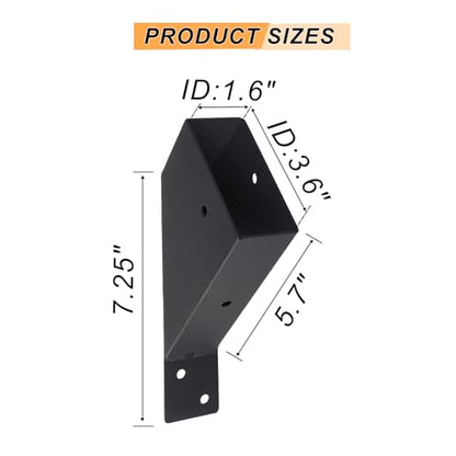 4 Pcs Pergola Brackets, 45-Degree Angle Bracket. Specially for Reinforcing Gazebos. Fits 2" x 4" Lumber. with Drainage Holes. Build a Stable Pergola Easily.