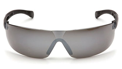 Pyramex Provoq Safety Eyewear Blue Mirror Lens Black Temples - color: Silver Mirror Lens/ Black Frame