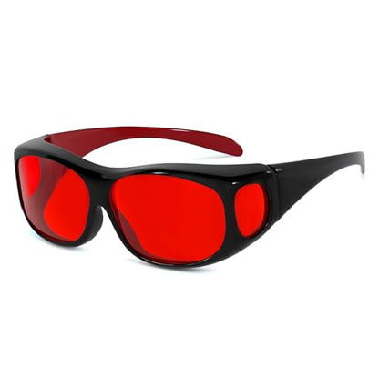 Eyekepper Red Lens Blue Light Glasses Men,Fitover Blue Light Blocking Glasses Women, Red Light Glasses Eye Protection - Black Red - color: Red Tinted-1806-black Red