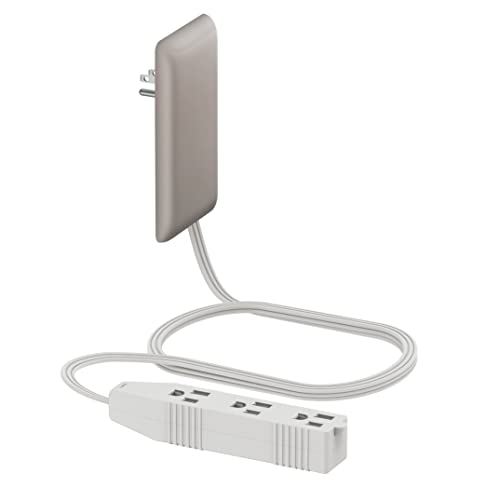LIDER Flat-Face Outlet Extender with 3 Receptacles, Ultra-Thin Wall Plate Plug with Cord Extender and 3-Outlet Power Strip, 3ft Cord, LWE3-315-NK, ETL-Listed, Nickel - color: Nickel, size: 1 Pack