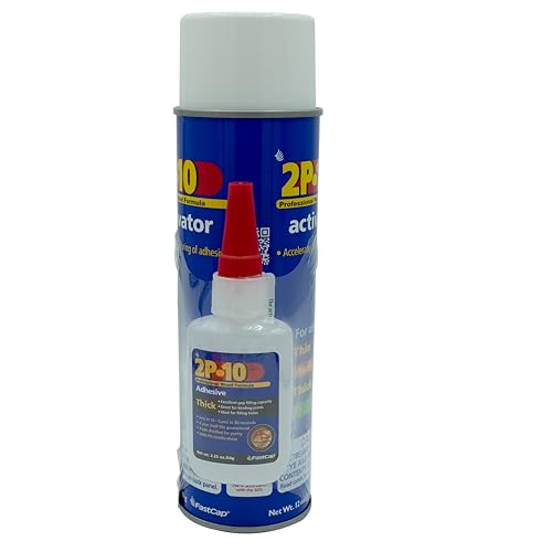 FastCap 2P-10 SoloKit - Instant Adhesive & Activator Set Professional Woodworking Glue Kit (12 oz Activator + 2 oz Thick Adhesive)