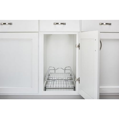 Rev-A-Shelf Kitchen Cabinet Pullout Shelf and Drawer Organizer Slide Out Pantry Storage Basket in Multiple Sizes, 24 x 22 In, 5WB1-2422CR-1 - size: 24" W X 22"d, style: Single Tier