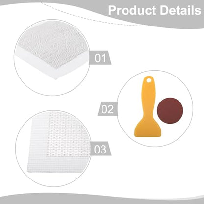Duty Metal Drywall Patch Kit for Large Hole Repair in Walls and Ceilings, Galvanized Steel with Fiberglass Mesh, Includes Sandpaper and Scraper(20 * 20cm) - size: 20*20cm