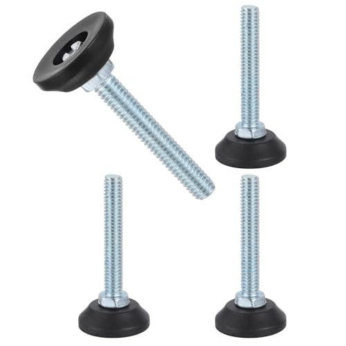 uxcell 5/16"-18 Thread Furniture Feet Levelers, 4Pcs 50mm l Adjustable Furniture Feet Screw in Threaded Leveling Leg Screw on Chair Foot Glides Leveling for Table Chair Cabinet Black - size: 5/16"-18 50mm
