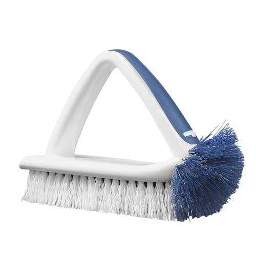 Unger 2-in-1 Bath and Tile Scrubber Brush Tool, Crevice Cleaning Supplies, Dishwasher Safe, Rounded Bristles for Bathroom Scrubbing, Great for Tile, Bathtubs, and Showers - style: 2-in-1 Bath & Tile Brush