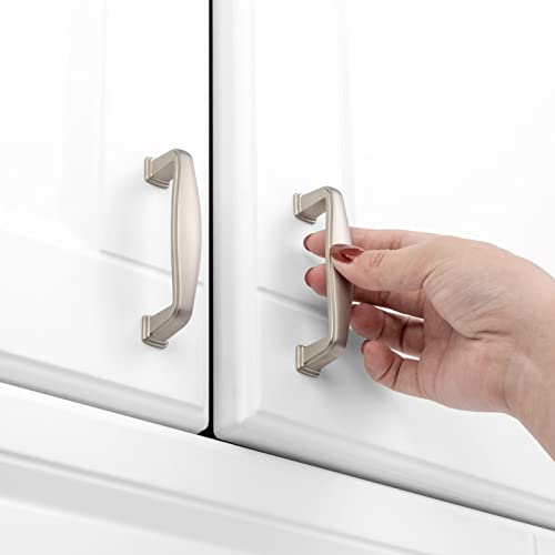 KOOFIZO 30 Pack 3 Inch Brushed Nickel Kitchen Cabinet Pulls Satin Silver Cabinet Handles Nickel Cabinet Hardware for Kitchen Cabinets 1817 Drawer Dresser Cupboard Bedroom - color: Brushed Nickel, size: 3" CC - 30Pcs