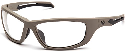 Venture Gear Howitzer Safety Glasses - color: Clear Anti-fog Lens/ Tan Frame