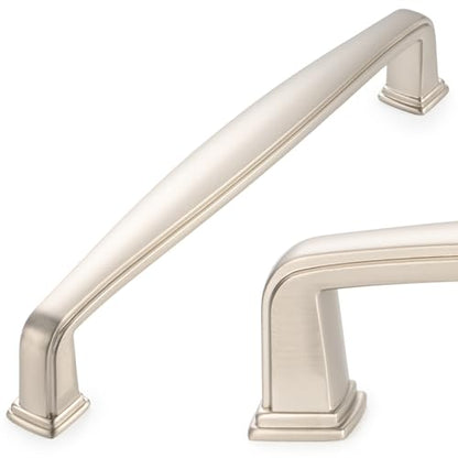 KOOFIZO 10 Pack 5 Inch Brushed Nickel Kitchen Cabinet Pulls Satin Silver Cabinet Handles Nickel Cabinet Hardware for Kitchen Cabinets 1817 Drawer Dresser Cupboard Bedroom - color: Brushed Nickel, size: 5" CC - 10Pcs