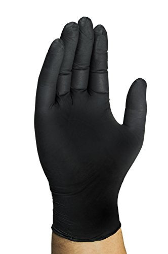 Mechanix Wear D03-05-010-100 - Nitrile Disposable Gloves, Powder Free, Textured - 5 Mil Black (100 Pack) - color: Black 5 Mil, size: Large