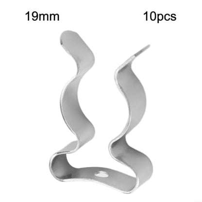 10 Pack Heavy Duty Manganese Steel Spring Terry Clips Wall Mount Tool Holders for Garage, Shed, and Workshop Organization, Fits 0.24 to 2 Inch Handles(19mm) - size: 19mm